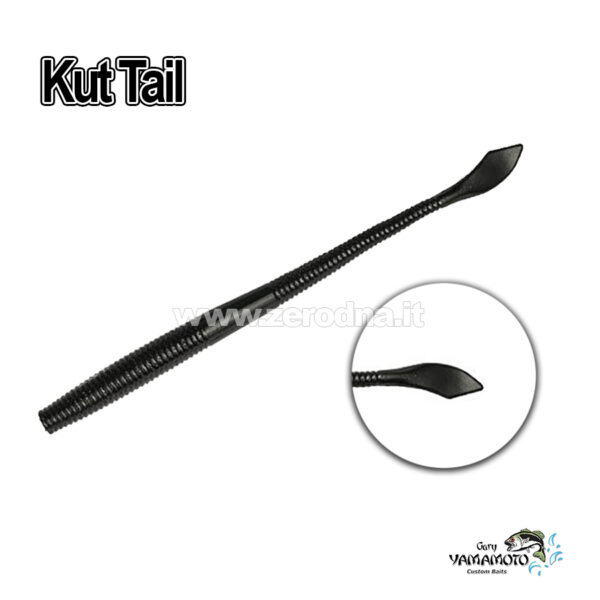 Gary Yamamoto Kut Tail Worm - Black No Flake