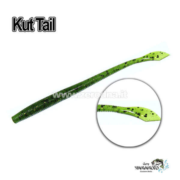 Gary Yamamoto Kut Tail Worm - Watermelon W/Blk