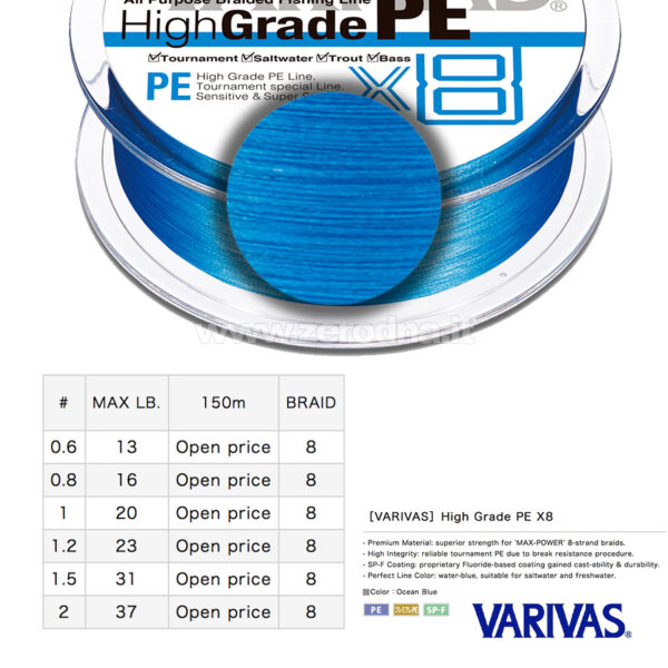 Varivas High Grade PE X8