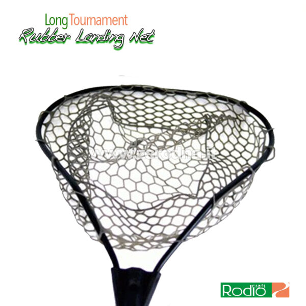Rodio Craft Long Tournament Rubber Landing Net - Matt Black / Matt Black