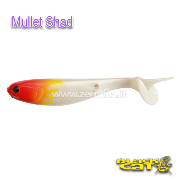Black Cat Mullet Shad - Flamed White