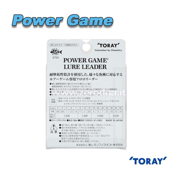 Toray Power Game Lure Leader Fluoro