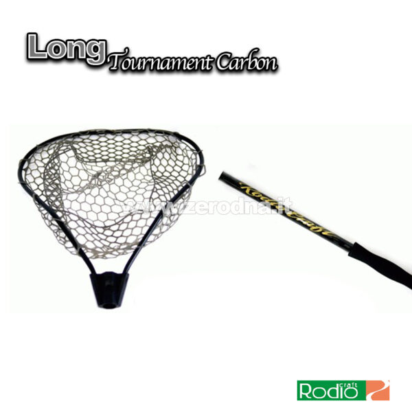 Rodio Craft Long Tournament Carbon Rubber Landing Net - Matte Black / Carbon Gold