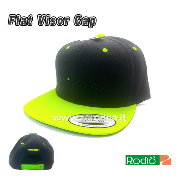Rodio Craft Flat Visor Cap - Neon GR x Katakana Logo