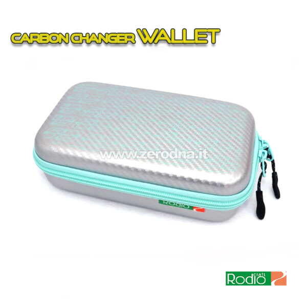 Rodio Craft Carbon Changer Wallet - Silver/Turquois