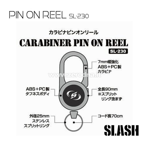Slash Carabiner Pin On Reel SL-230